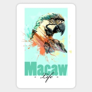 Tropical Aquarell Macaw Parrot Life Magnet